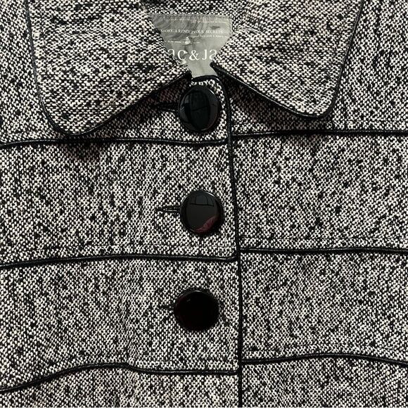 Anthropologie Mac & Jac tweed black and white coat size small - Picture 2 of 7